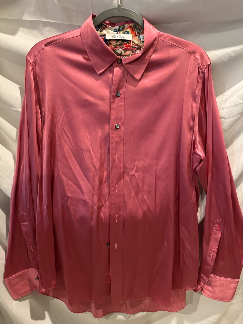 Robert Graham Men’s Long-Sleeve Pink Button-Up Shirt